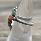 Vintage Sterling Zuni Inlay Sunface Ring 6.25