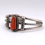 Vintage Sterling Coral Cuff Bracelet