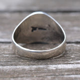Vintage Sterling Hematite Stamped Arrows Ring 11.25