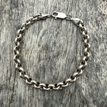 Vintage Sterling Heavy Rollo Chain Bracelet