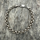 Vintage Sterling Heavy Rollo Chain Bracelet