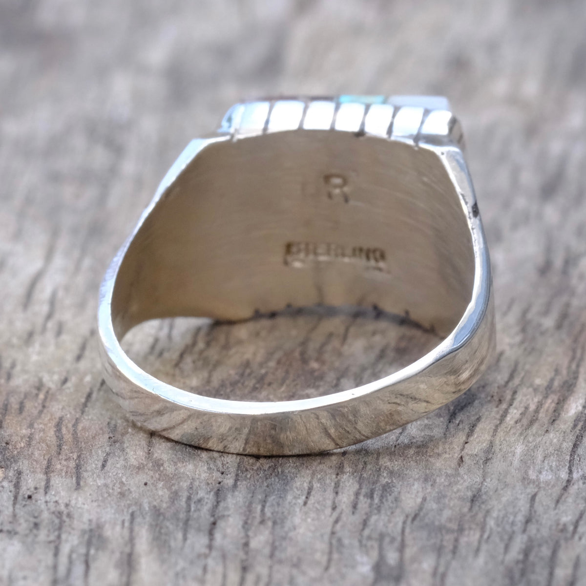Vintage Sterling Multistone Inlay Ring 13