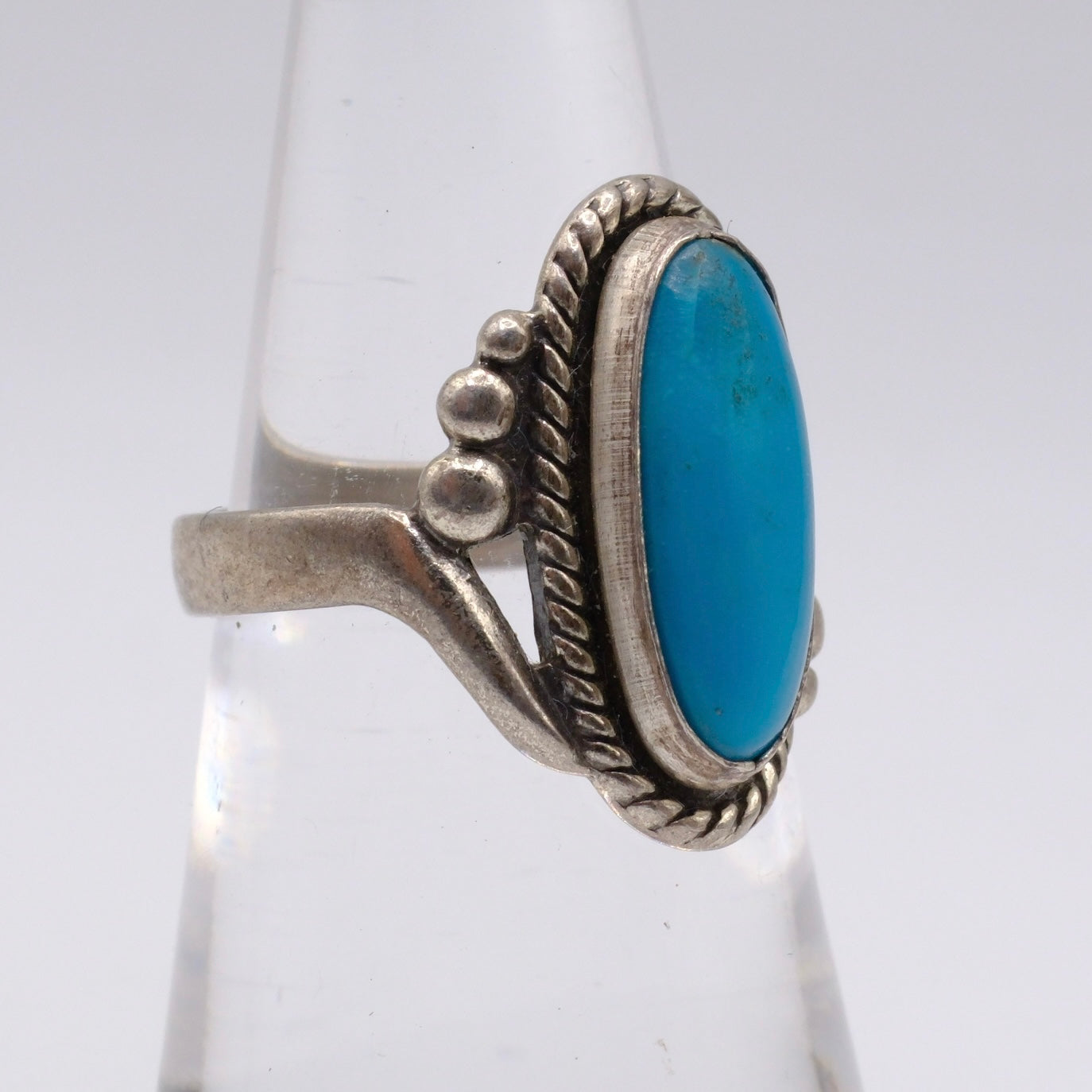Vintage Sterling Turquoise Ring 5.75