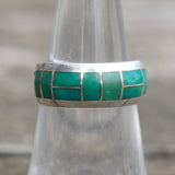 Vintage Sterling Turquoise Inlay Band 6