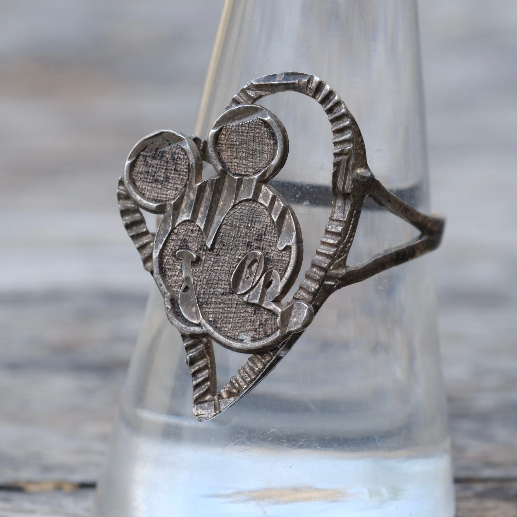 Vintage Sterling Mickey Ring 8.25