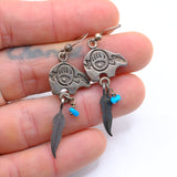 Vintage Sterling Hopi Bear Stud Earrings