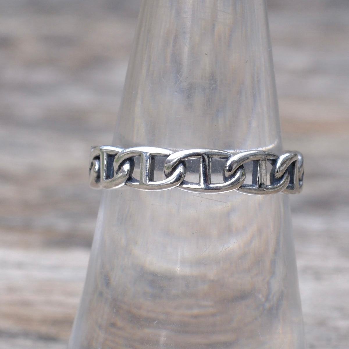 Vintage Sterling Chain Band Ring 7