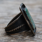 Vintage Sterling Turquoise Ring 10.5