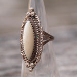 Vintage Sterling Mother Of Pearl Ring 4