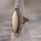 Vintage Sterling Mother Of Pearl Ring 4