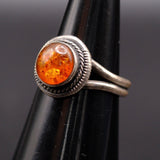 Vintage Sterling Amber Ring 5