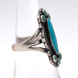 Vintage Sterling Zuni Inlay Turquoise Ring 7