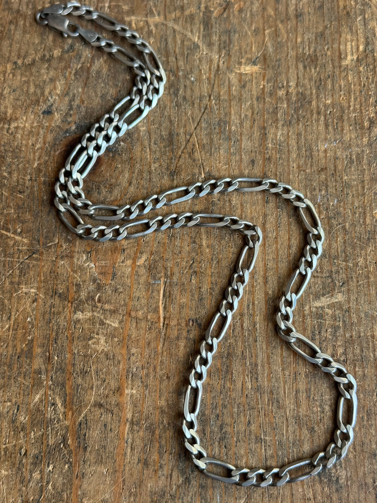 Vintage Sterling Silver 23” Figaro Chain