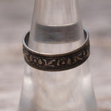 Vintage Sterling Silver Scroll Band 6.75
