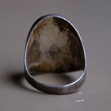 Vintage Sterling Multistone Inlay Fish Scale Ring 10