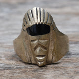 Vintage Sterling Jet Pharaoh Ring 12