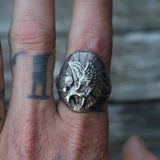 Vintage Sterling Eagle Ring 10.75