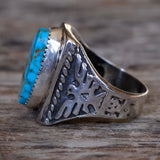 RARE Vintage Sterling Turquoise Thunderbird Ring 9.5