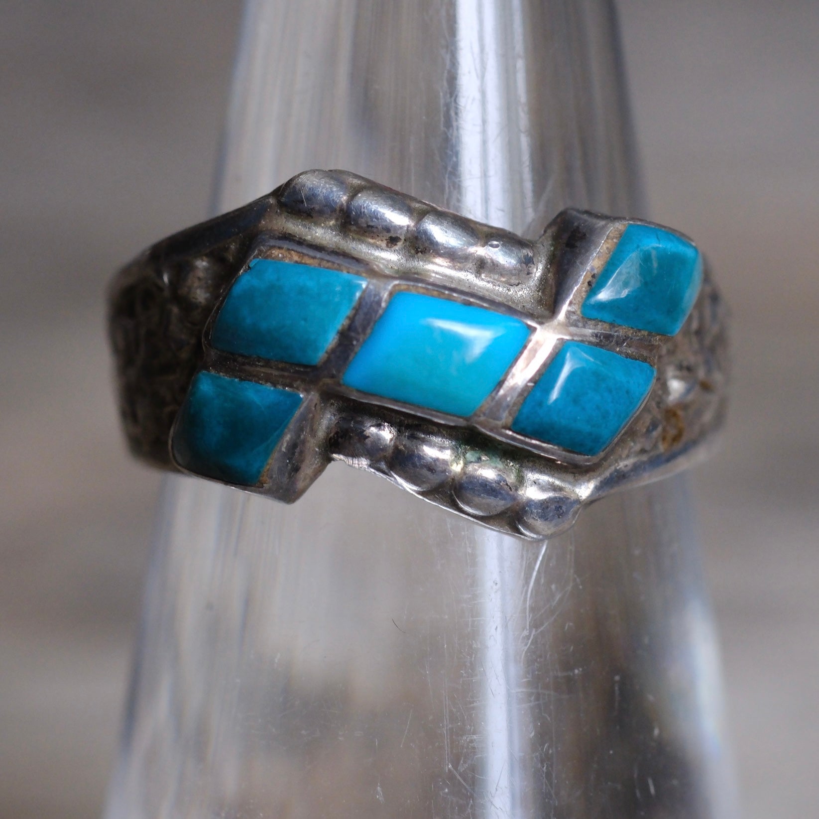 Vintage Sterling 5-Stone Turquoise Band Ring 5.75