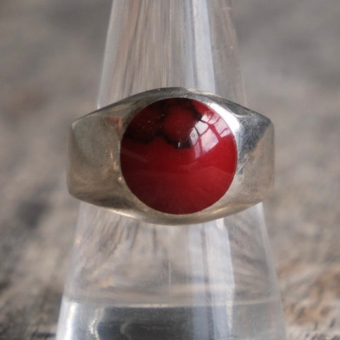 Vintage Sterling Red Jasper Ring 9.75