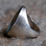 Vintage Sterling Turquoise and Mother of Pearl Inlay Ring 8.5