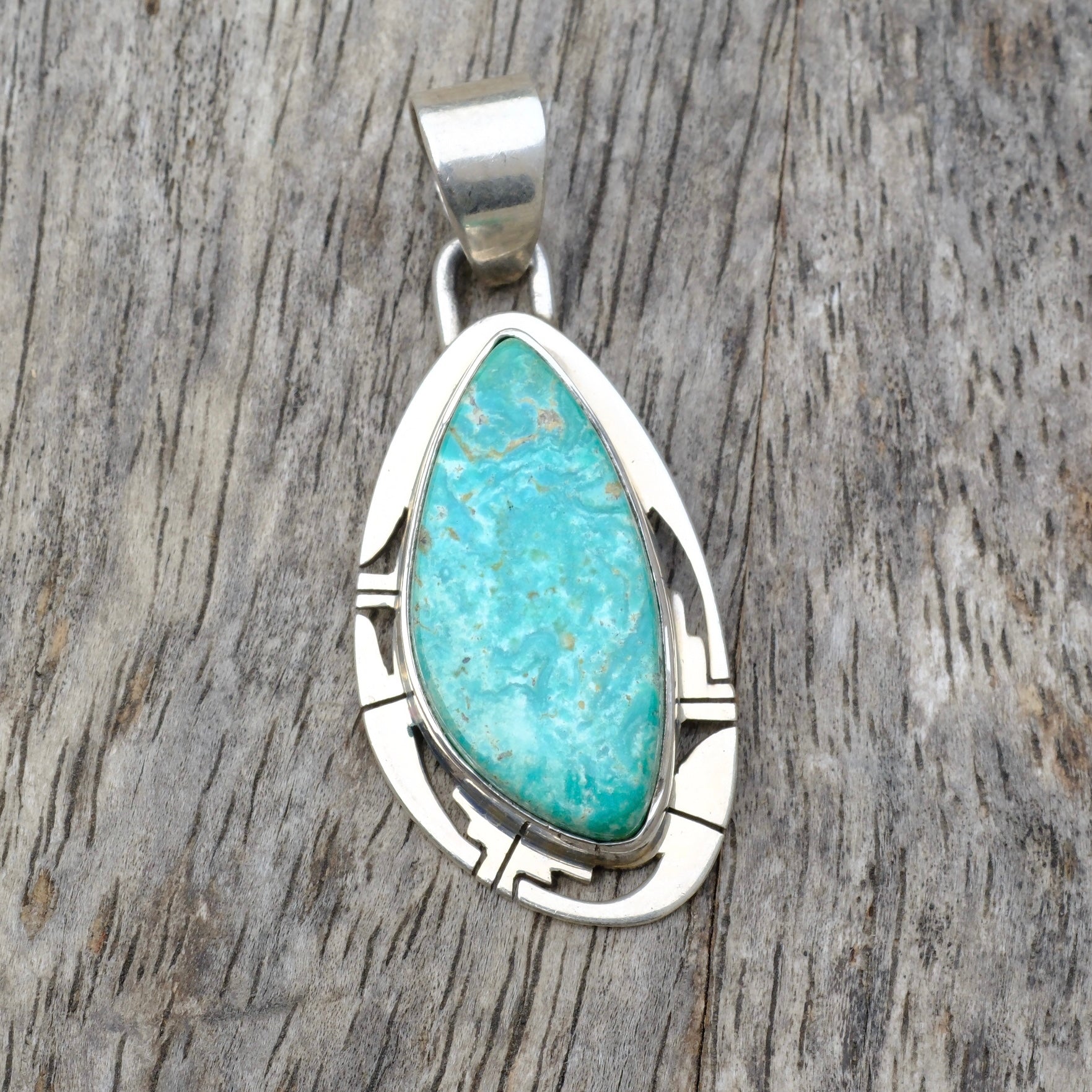 Vintage Sterling Turquoise Pendant