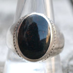 Vintage Sterling Bloodstone Cab Ring 12.5