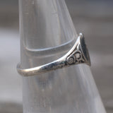 Vintage Sterling Heart Signet Ring 5.25