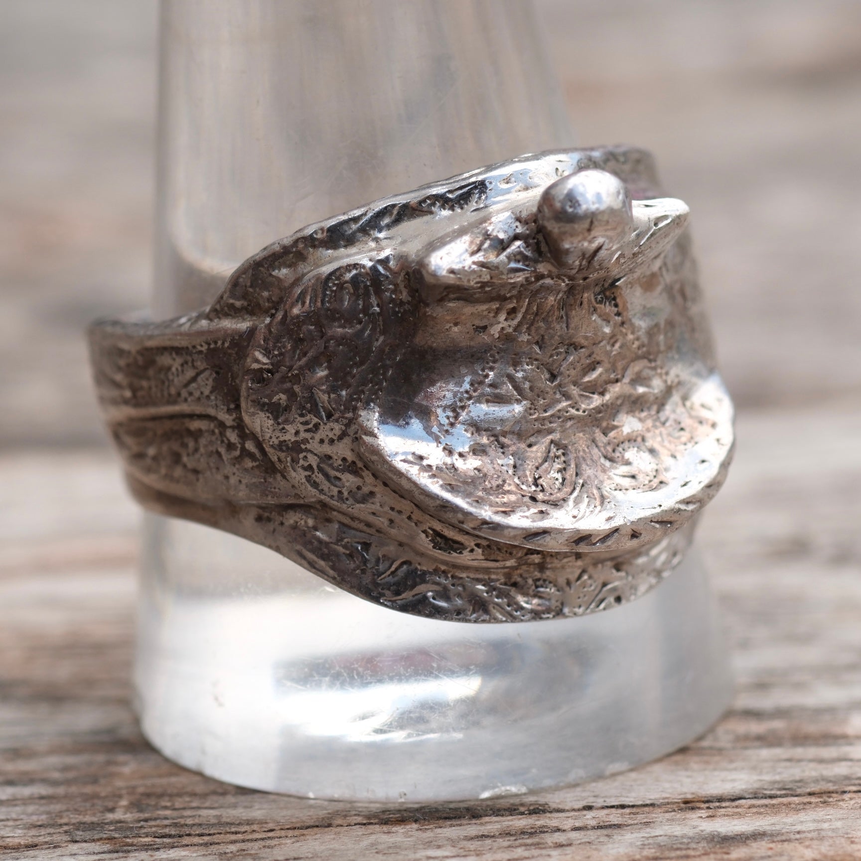 Vintage Sterling Silver Saddle Ring 12.75