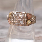 Vintage Sterling and 12k Gold Eagle Ring 8.5