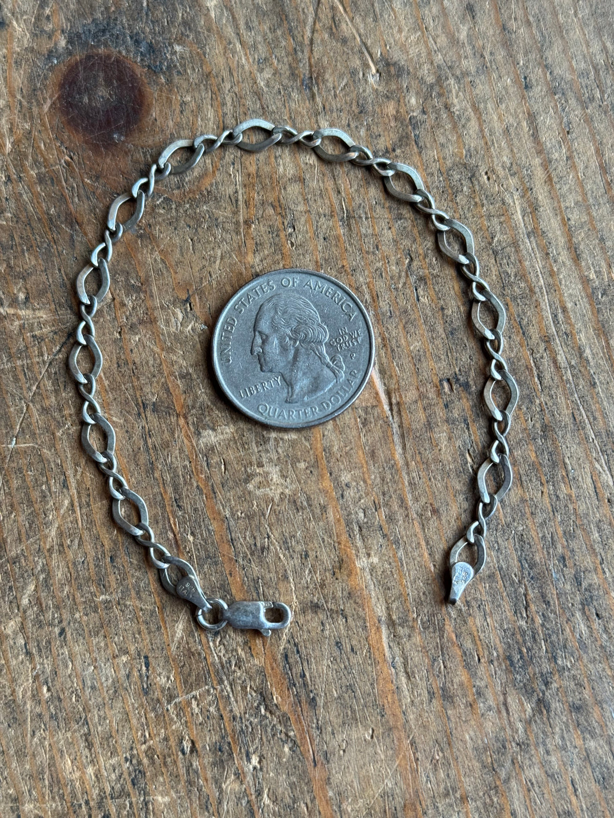 Vintage Sterling Silver Infinity Link Chain Bracelet