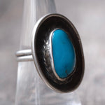 Vintage Sterling Turquoise Roper Ring 7