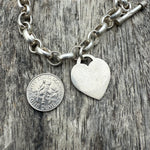 Vintage Sterling Silver Heart Chain Bracelet