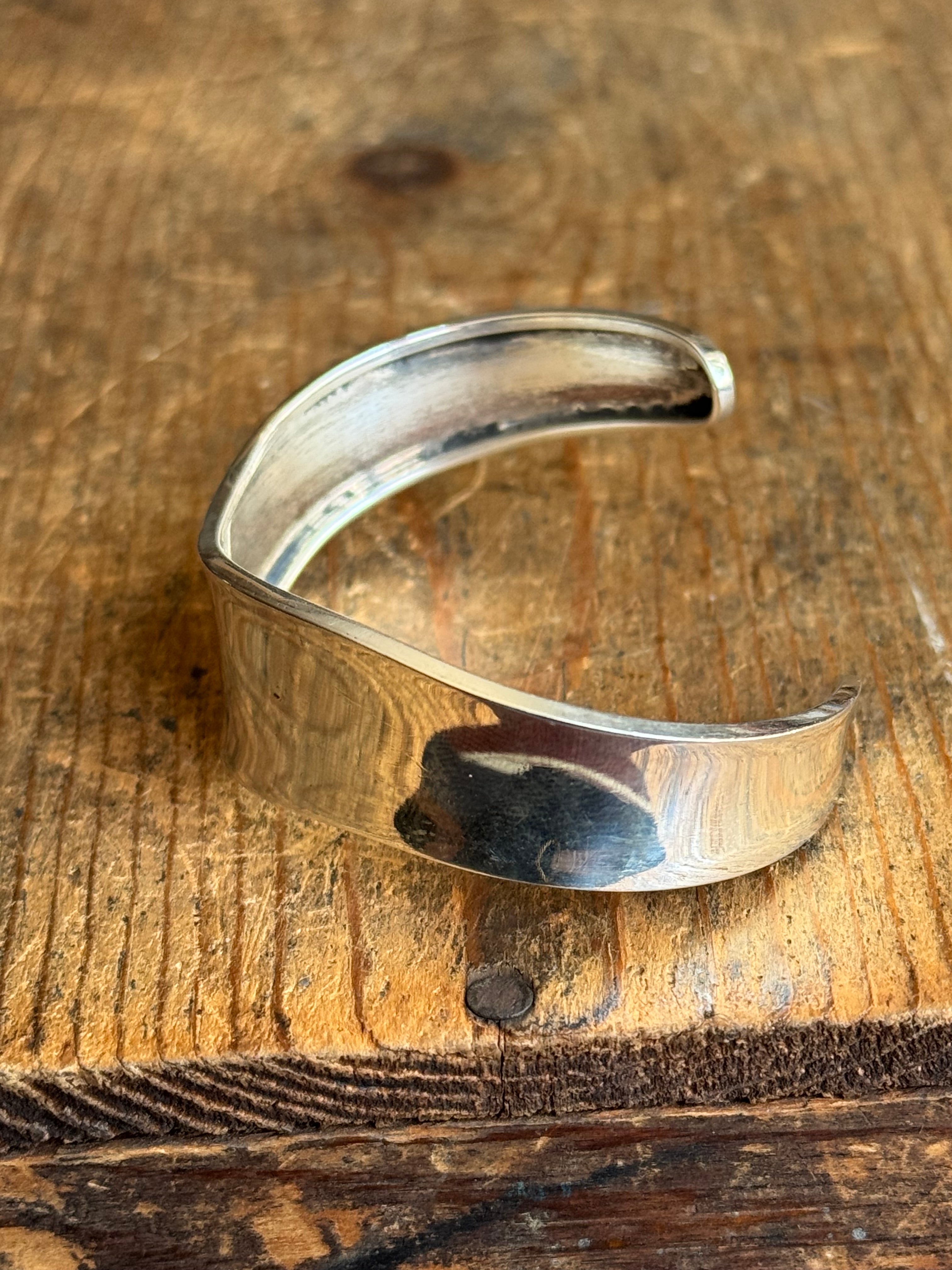 Vintage Sterling Silver Modernist wave Cuff