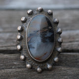 Vintage Sterling Older Agate Ring 6