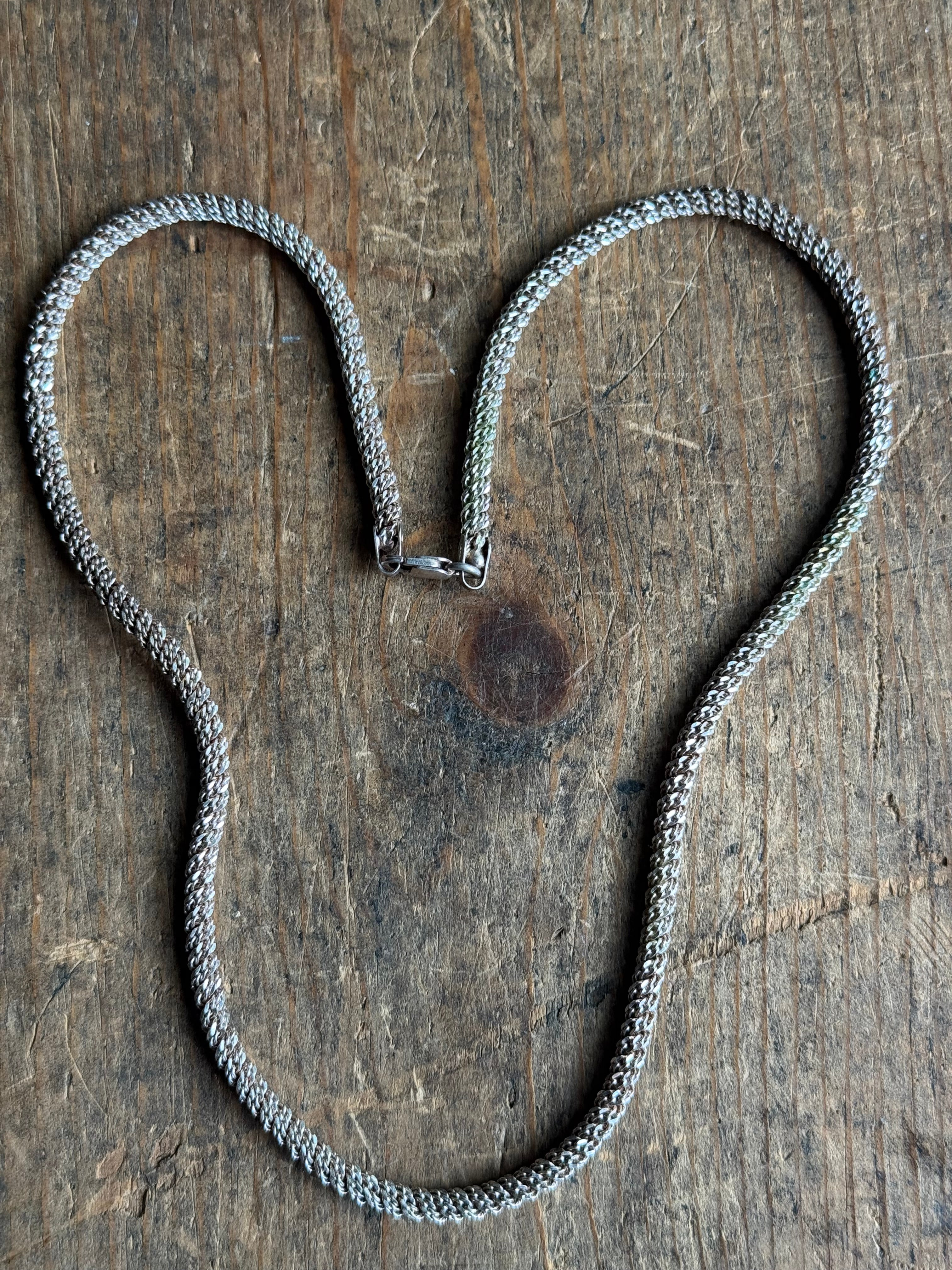 Vintage Sterling Silver 17.75” Round Curb Chain