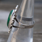 Vintage Sterling Malachite Feather Ring 5.25