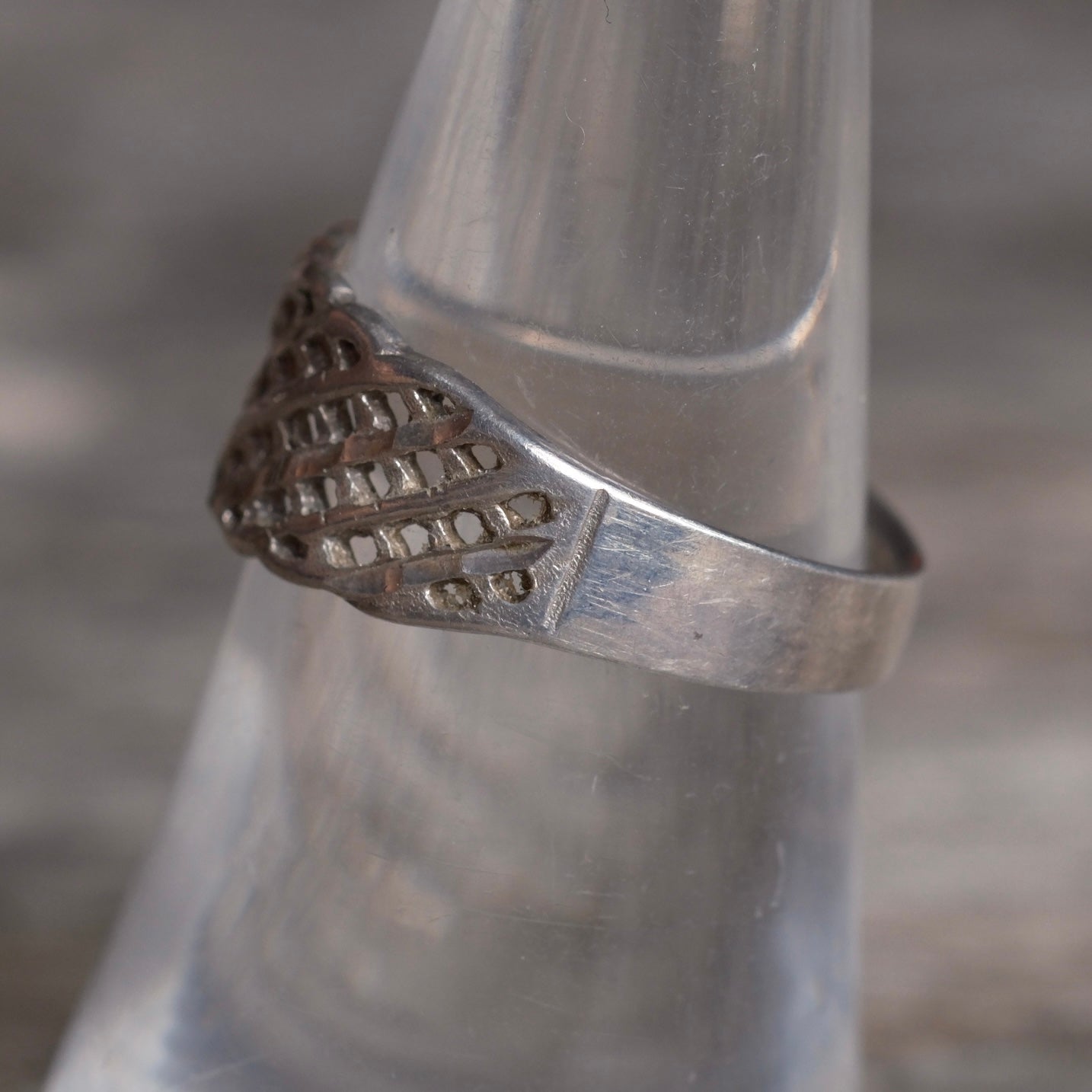 Vintage Sterling Silver Woven Band Ring 7.5