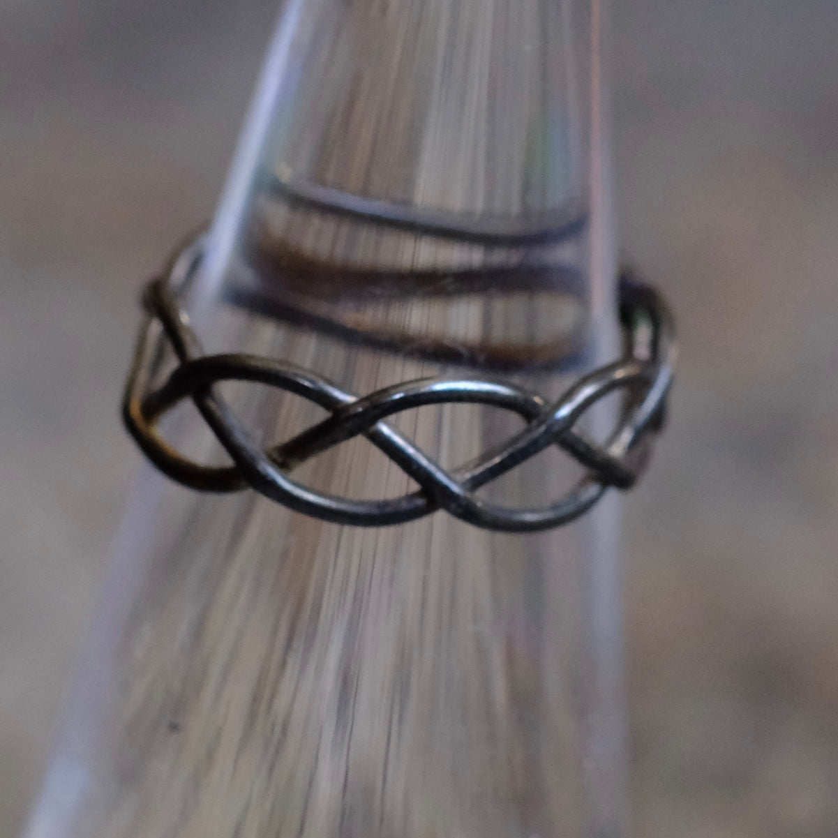 Vintage Sterling Silver Modernist Band 4.25
