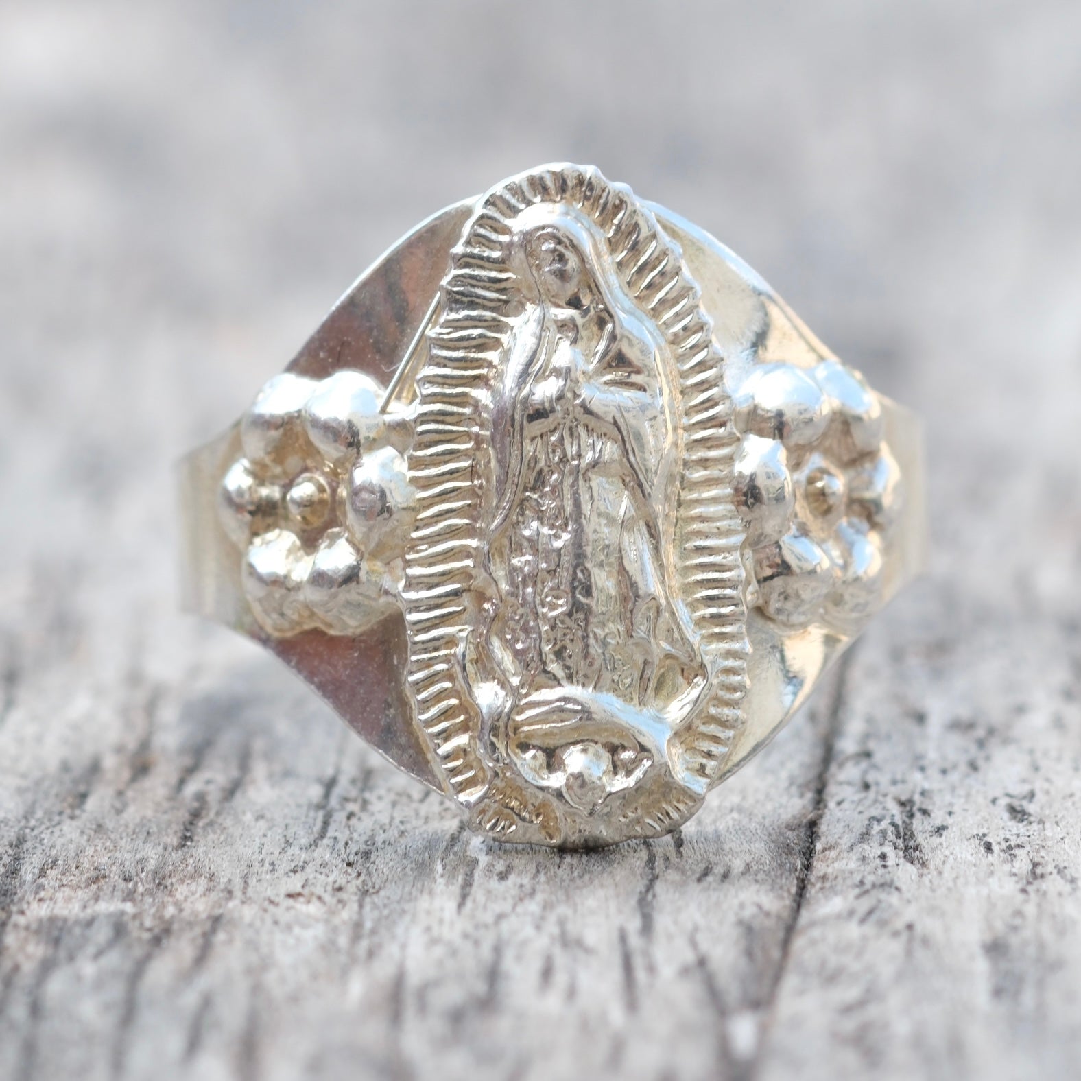 Vintage Sterling Silver Mary Ring 10