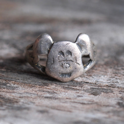 Vintage Sterling Mickey Mouse Ring 4.25