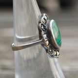 Vintage Sterling Malachite and Marcasite Ring 6