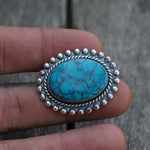 Vintage Sterling 50's Turquoise Brooch