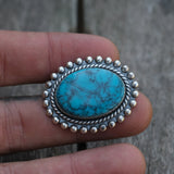 Vintage Sterling 50's Turquoise Brooch