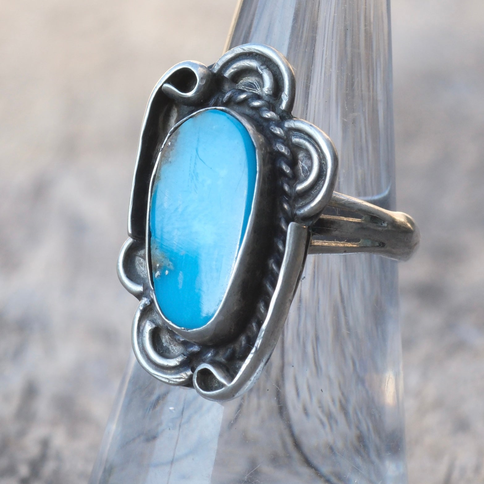 Vintage Sterling Turquoise Ring 6
