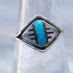 Vintage Sterling Zuni Inlay Band 7.5