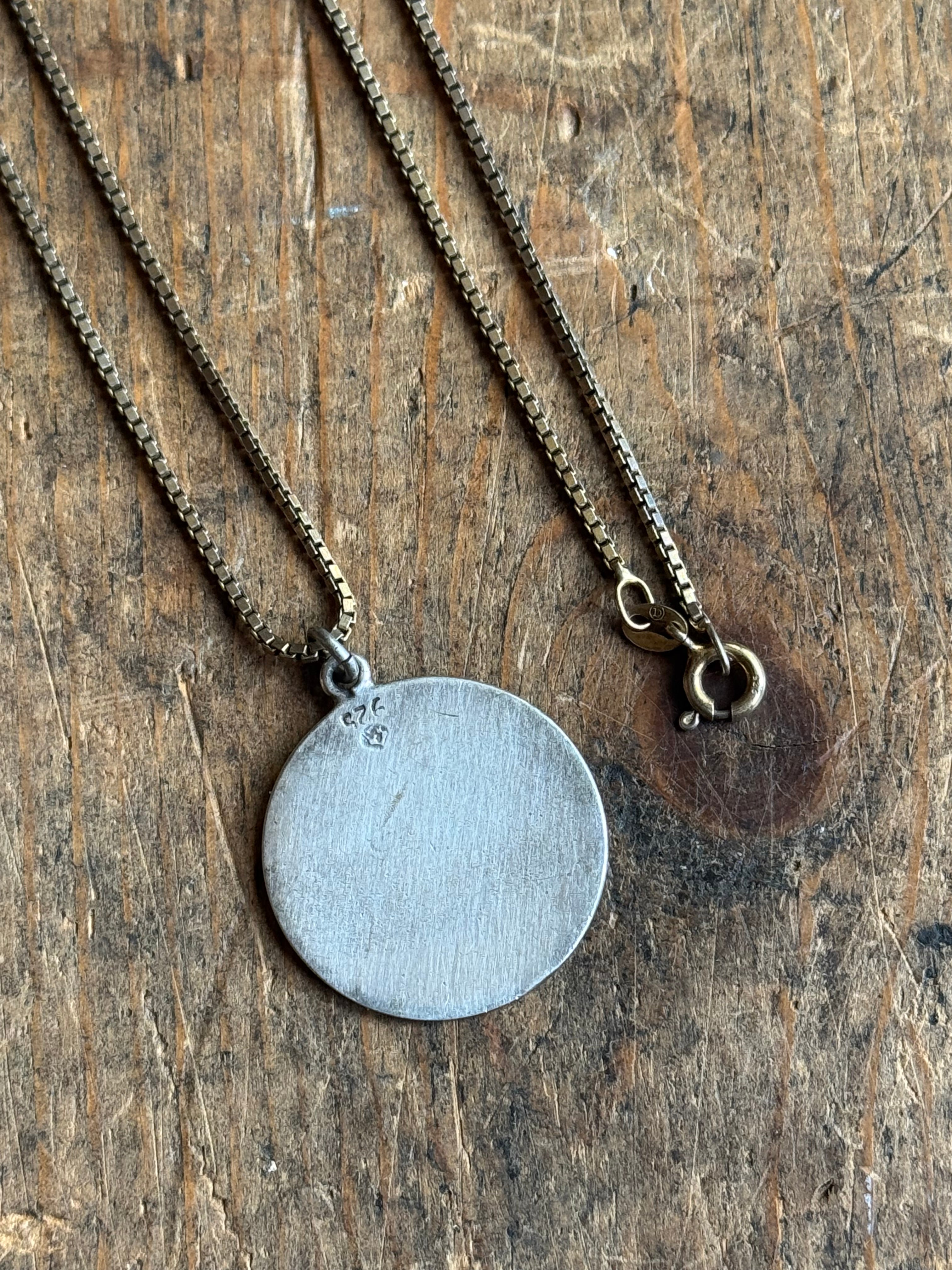 Vintage Sterling Silver Aztec Calendar Necklace