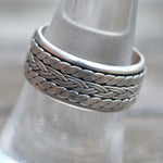 Vintage Sterling Braided Silver Band 8