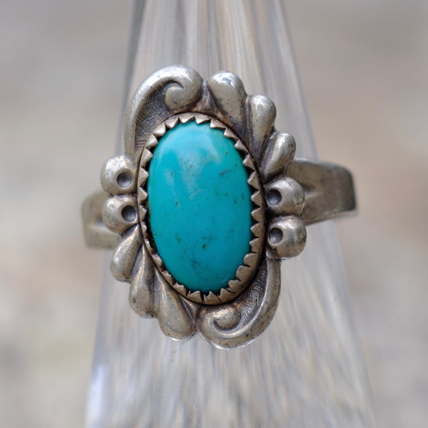 Vintage Sterling Turquoise Ring 5