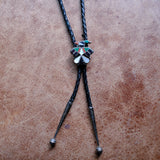 Vintage Sterling Multistone Inlay Thunderbird Bolo Tie